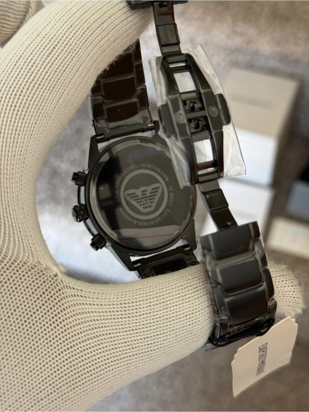 Emporio Armani Black mate with Green Chronograph dial Men's Watch